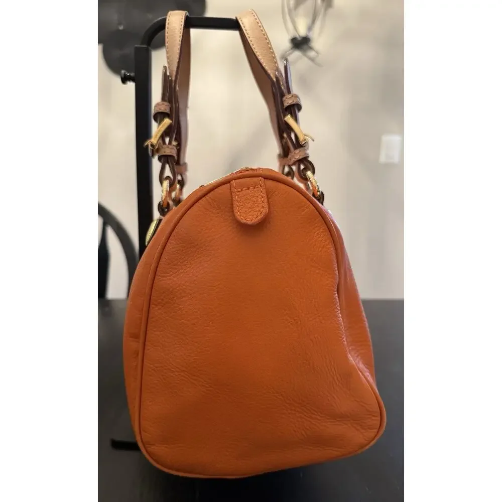 Michael Kors Grayson Medium Satchel In Orange Pebbled Leather